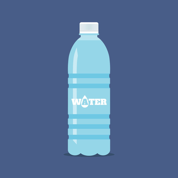 Bottle of Fresh Water Flat Icon - Vector, Image