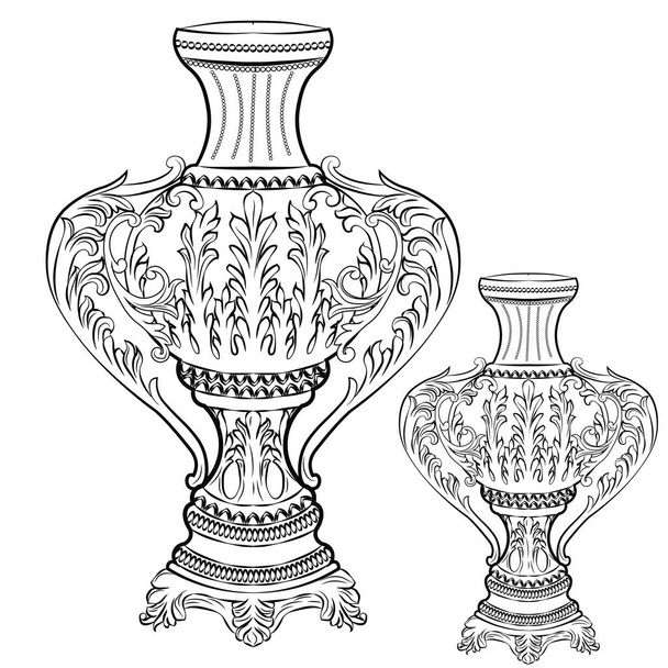 Exquisite Fabulous Imperial Baroque vase decor - Vettoriali, immagini