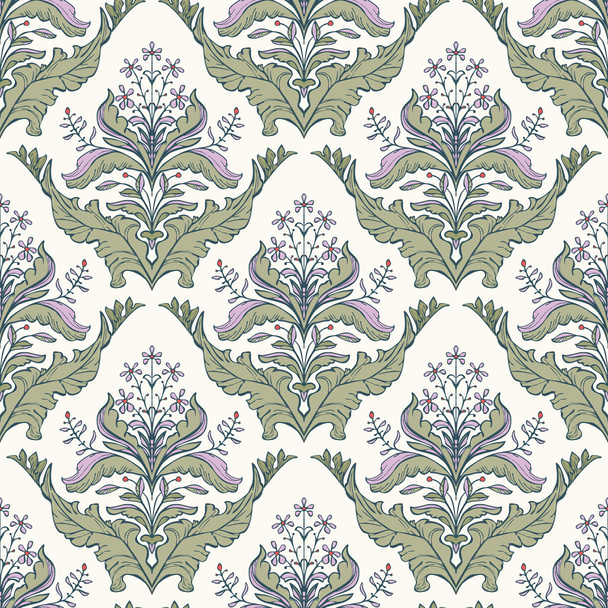 Floral damask pattern - Διάνυσμα, εικόνα