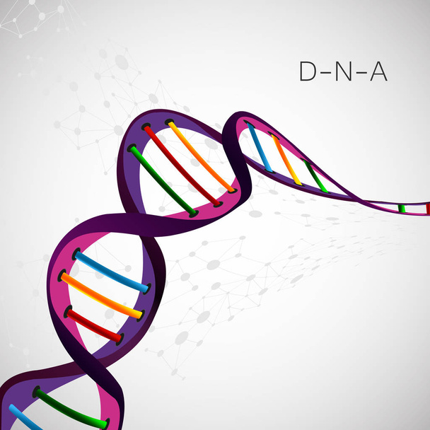 Abstract DNA background. Vector illustration. Beautiful structure of the spiral molecule - Vector, Image