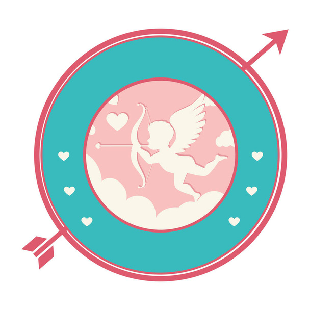 tarjeta de amor ángel cupido
 - Vector, Imagen