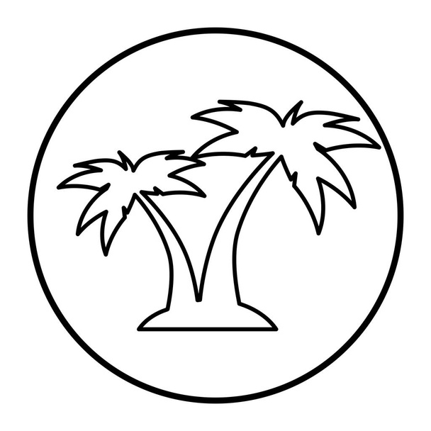 Sommerstrand mit Palmen - Vektor, Bild