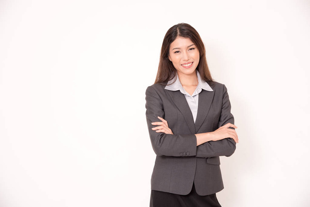 Portrait of asian businesswoman isolated on white background. - Zdjęcie, obraz