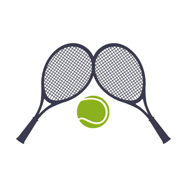 tenisz sport ütők embléma - Vektor, kép