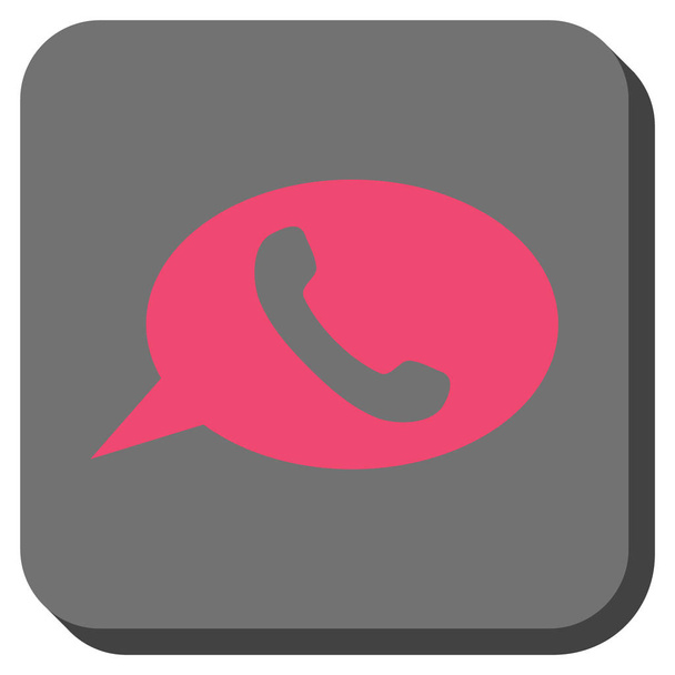 Phone Message Rounded Square Vector Icon - Vector, afbeelding