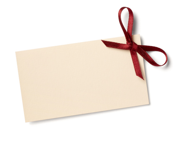 greeting card with ribbon note christmas - Photo, Image