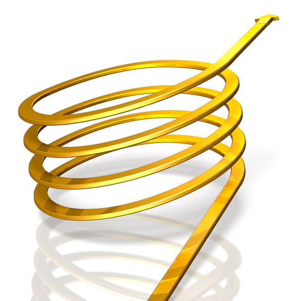 Spiral arrow depicts a virtuous cycle. - Fotoğraf, Görsel