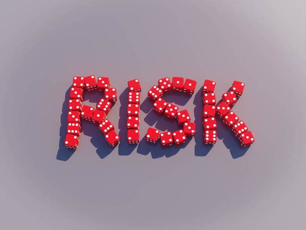 Kostky, pravopis slova risk.3d vykreslování - Fotografie, Obrázek