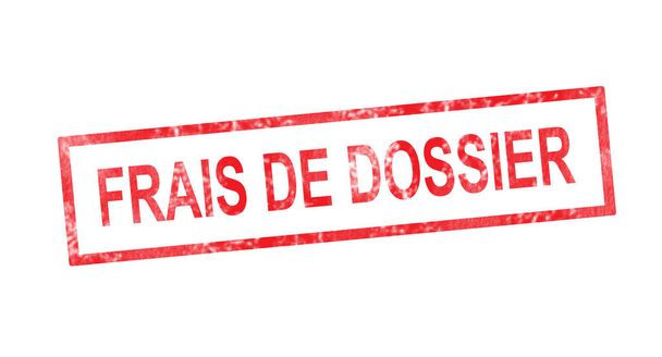 Плата за перевод на французский язык на красной прямоугольной марке
 - Фото, изображение