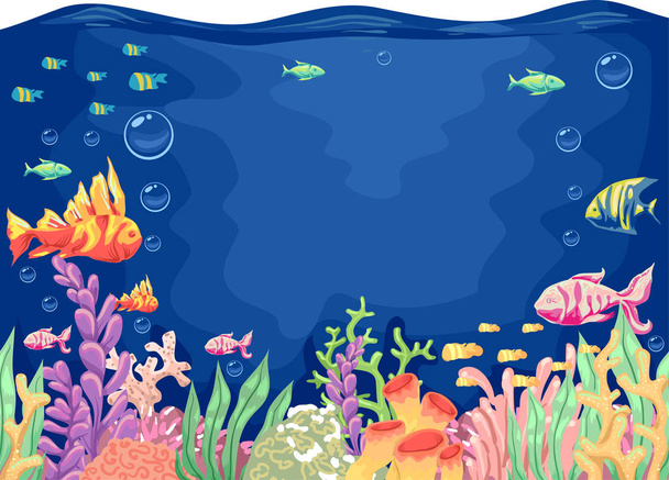 Underwater Scene Illustration - Фото, изображение