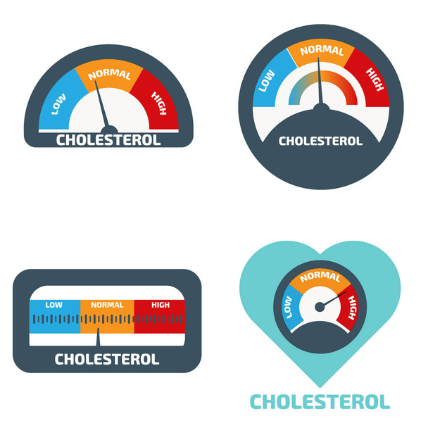 Cholesterol Meter icons set - Vector, Imagen