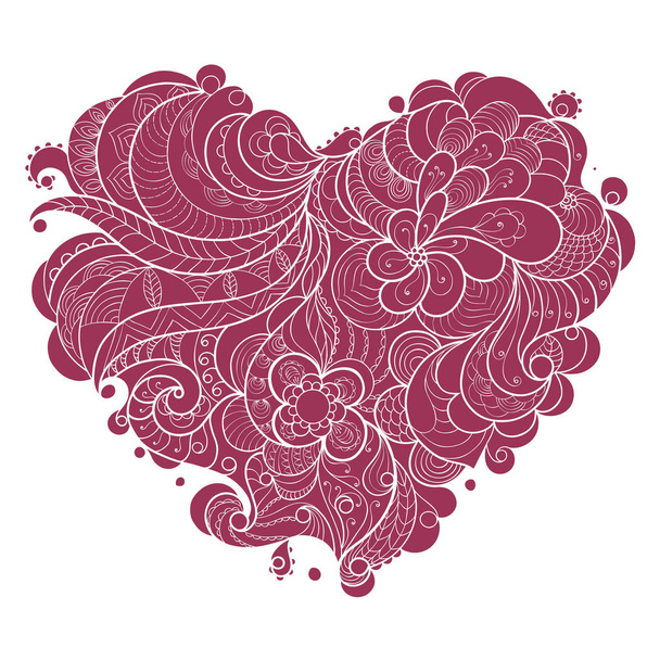 Valentine floral ornate heart. Vector illustration EPS10. - Vector, Image
