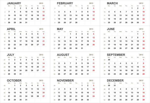 Plantilla de calendario sólido 2013
 - Foto, Imagen