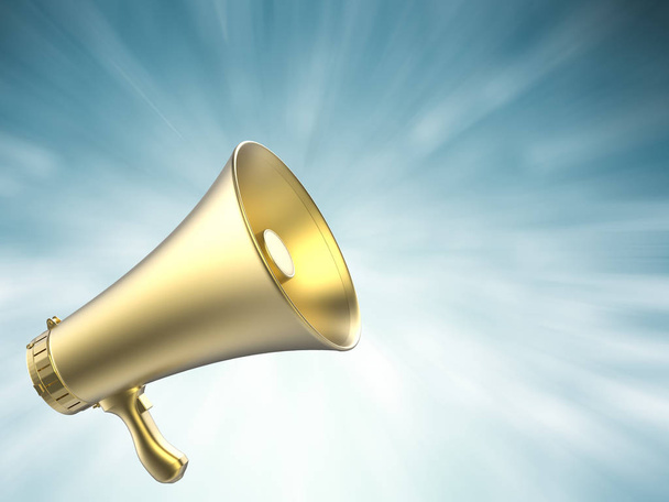 golden megaphone calling - Photo, Image