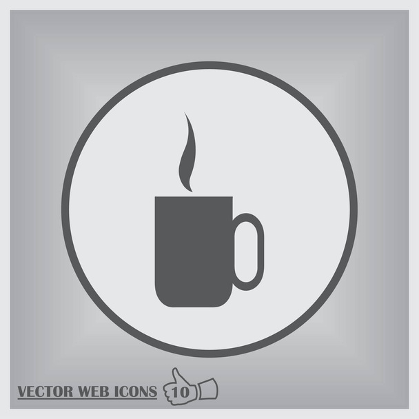 Šálek kávy vektor ploché ikony. Šálek čaje. Obrázek ikony šálek kávy. - Vektor, obrázek