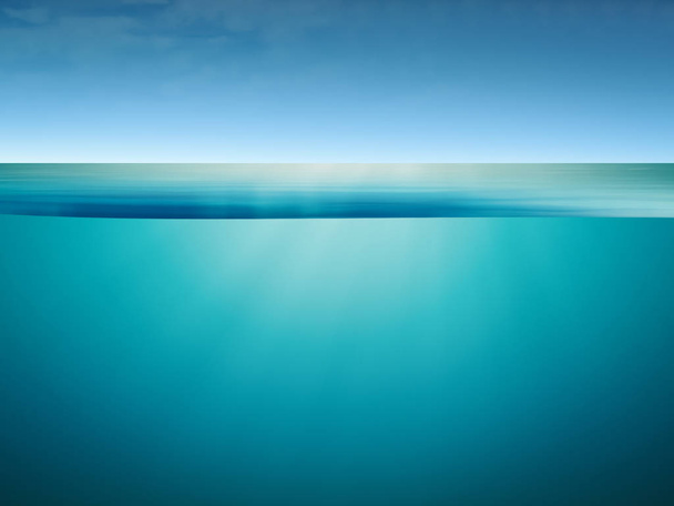 vista lateral azul del océano
 - Foto, imagen