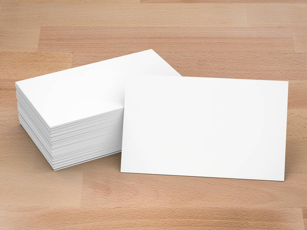 Pila de tarjetas de nombre en blanco
 - Foto, imagen