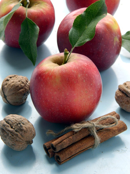 Apples, nuts and cinnamon - Photo, Image