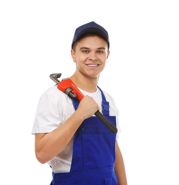 Young handsome plumber - Foto, immagini