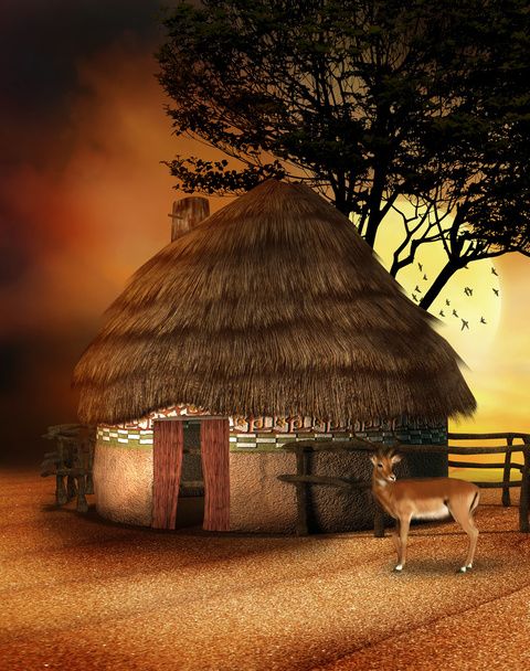 Pequena cabana africana
 - Foto, Imagem
