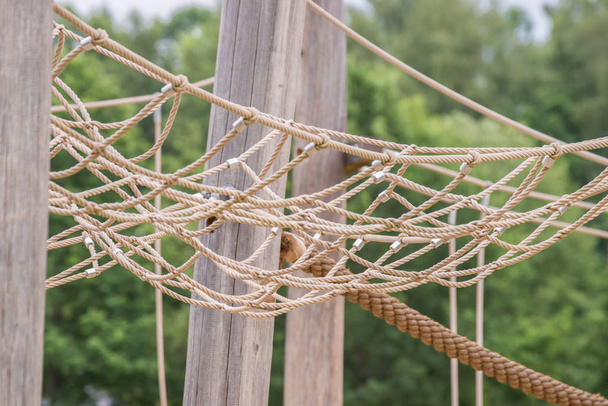 Climbing net made of rope at a playground - Photo, Image