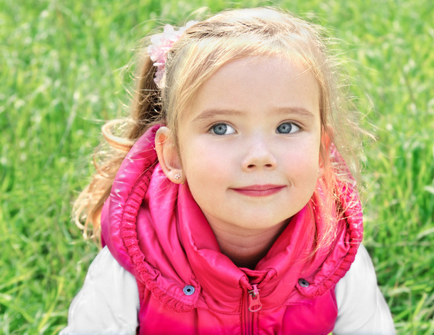 Outdoor portrait of cute little girl - 写真・画像