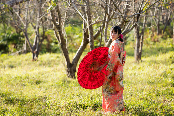 Азіатські жінки, що носять традиційні японські. - Фото, зображення