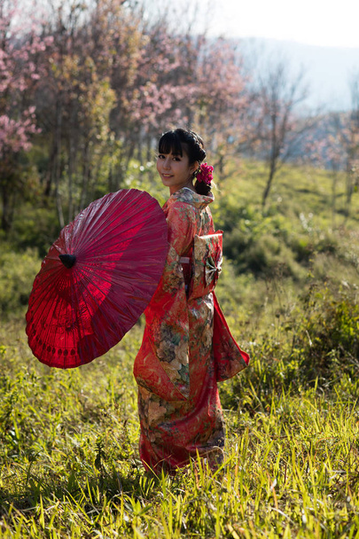 asiatische Frauen tragen traditionelle japanische. - Foto, Bild