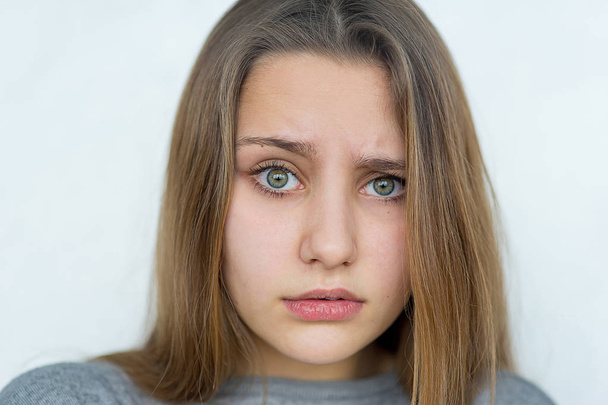 Teenager girl emotional posing isolated - Fotografie, Obrázek