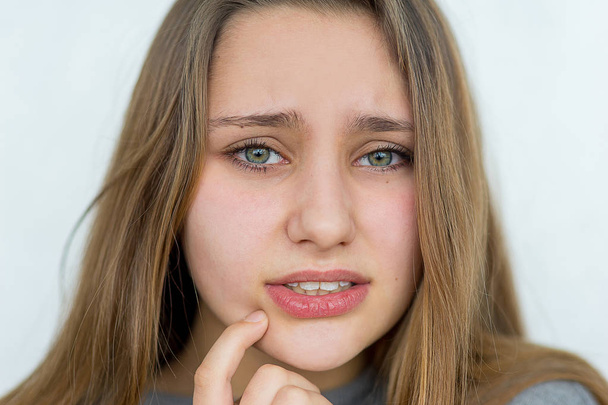 Teenager girl emotional posing isolated - Fotó, kép