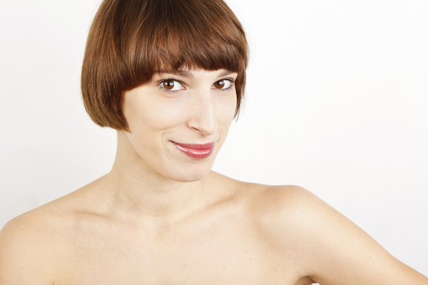beautiful healthy woman portrait on white background - Fotografie, Obrázek