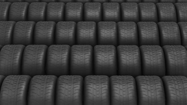 Las filas de neumáticos de automóviles
 - Imágenes, Vídeo