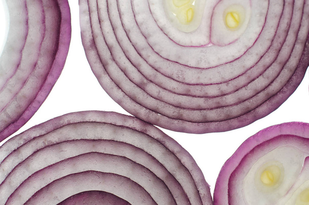red onion in a cut macro - Foto, Imagen