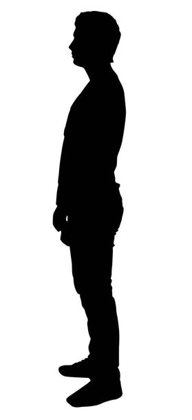 Silhouette of a man who stands sideways - Vetor, Imagem