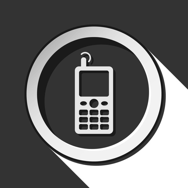Στρογγυλό μαύρο και άσπρο - παλιά εικόνα για το κινητό τηλέφωνο - Διάνυσμα, εικόνα