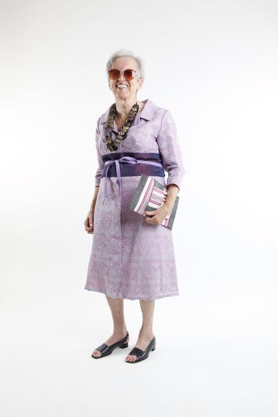 Fashionable granny with handbag klatch - Фото, изображение