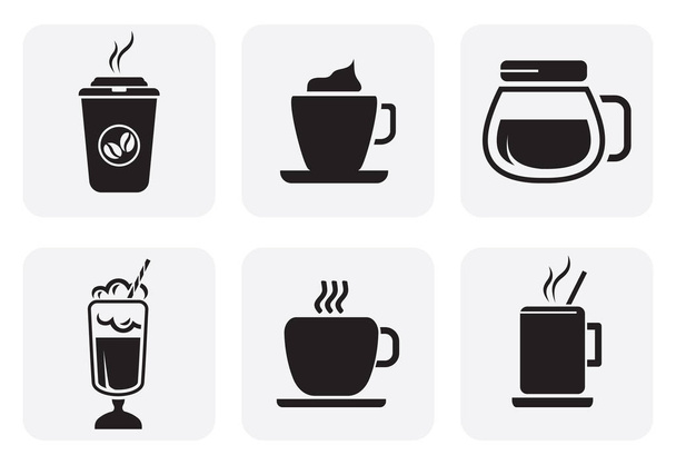 zestaw ikon kawy - Wektor, obraz