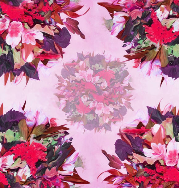 beautiful stylized seamless pattern of flowers - Photo, Image