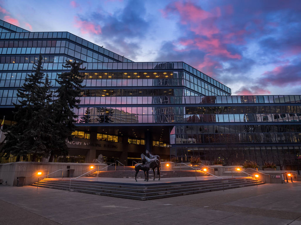 városháza, napkeltekor a Calgary - Fotó, kép