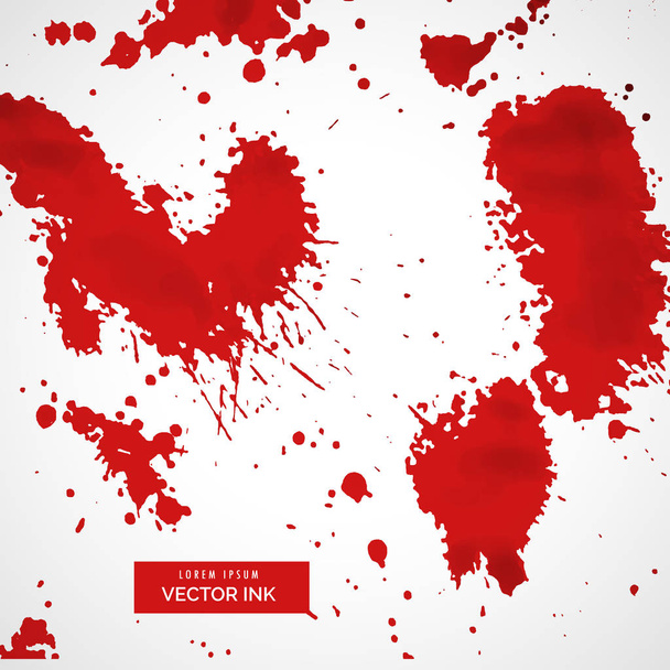 red blood splatter stain collection - Vector, imagen