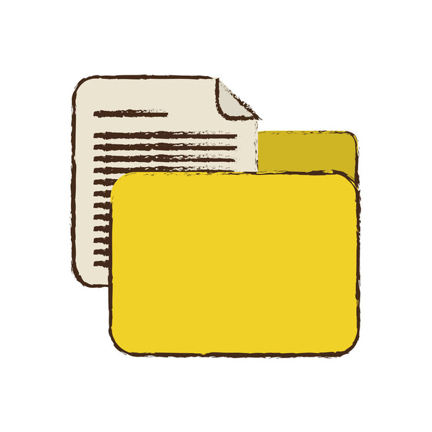 drawing yellow folder file document report paper - Vector, Image
