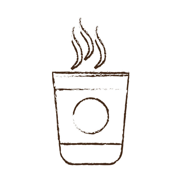 スケッチを描くポータブル プラスチック製のカップ コーヒー - ベクター画像