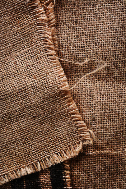jute fabric background with visible texture - Foto, Bild