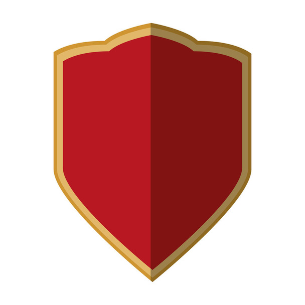 červený štít ochrany emblem premium stín - Vektor, obrázek