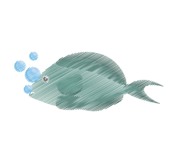 dibujo a mano peces acuario ornamento hábitat burbujas
 - Vector, imagen