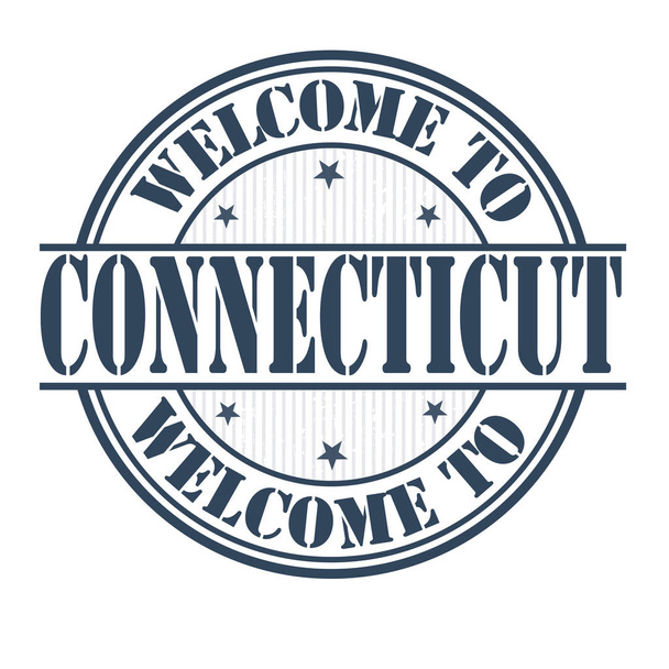 Bem-vindo ao sinal ou selo Connecticut
 - Vetor, Imagem