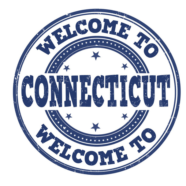 Welkom bij Connecticut teken of stempel - Vector, afbeelding