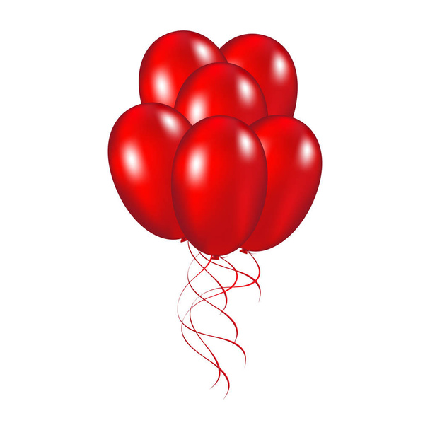 Red festive balloons - Vektor, Bild