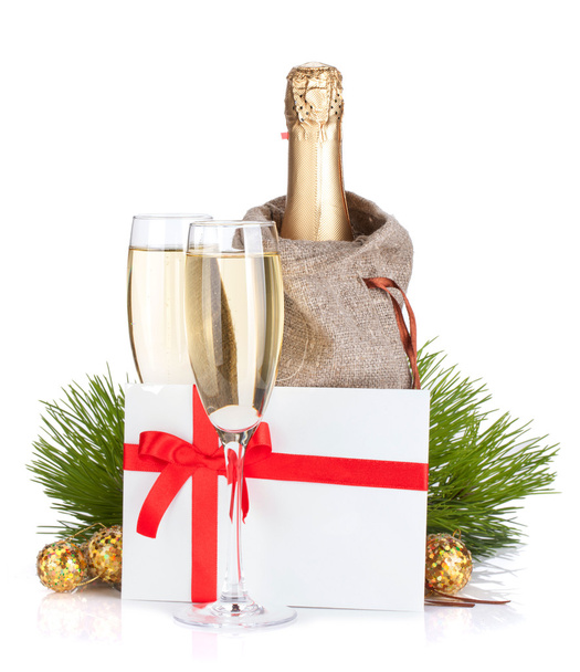 Champagne and gift letter - Fotografie, Obrázek