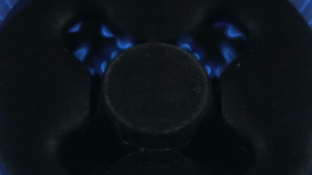 Blauwe vlammen van gasfornuis - Video